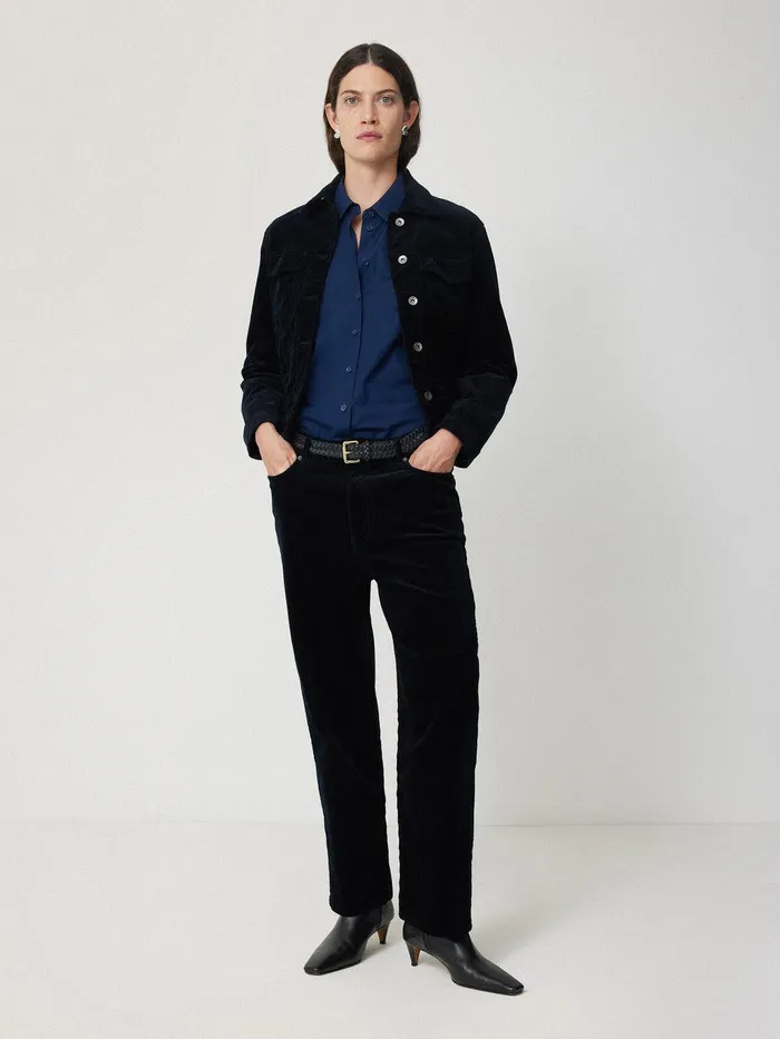 Women Cotton Casual Shirt Blue Jigsaw Shirts and Tops