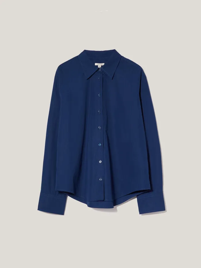 Women Cotton Casual Shirt Blue Jigsaw Shirts and Tops