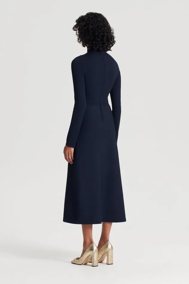 Women CREPE KNIT DAISY DRESS NAVY Dresses Scanlan Theodore