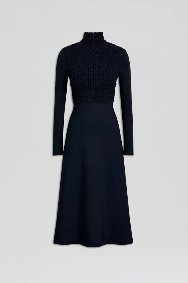 Women CREPE KNIT DAISY DRESS NAVY Dresses Scanlan Theodore