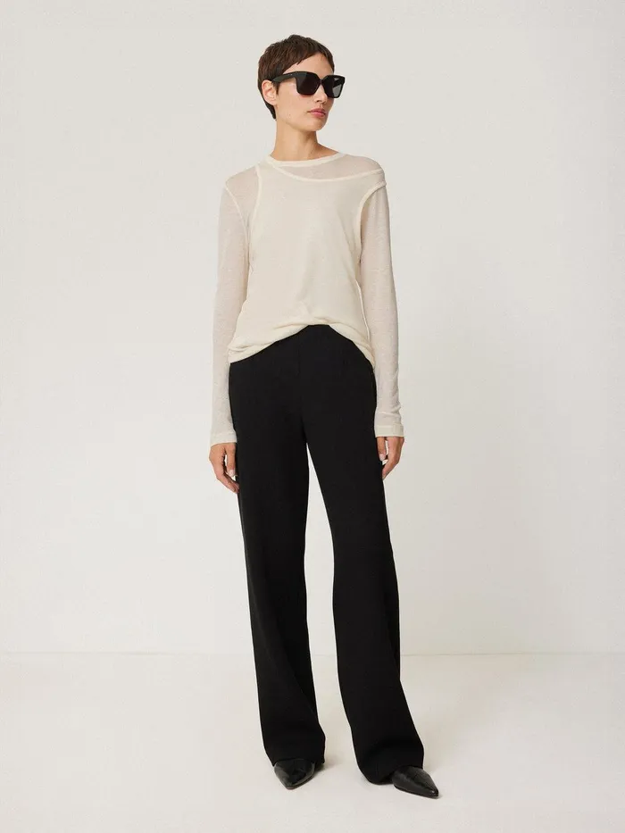Women Crepe Ponte Jersey Blake Trouser Black Jigsaw Trousers