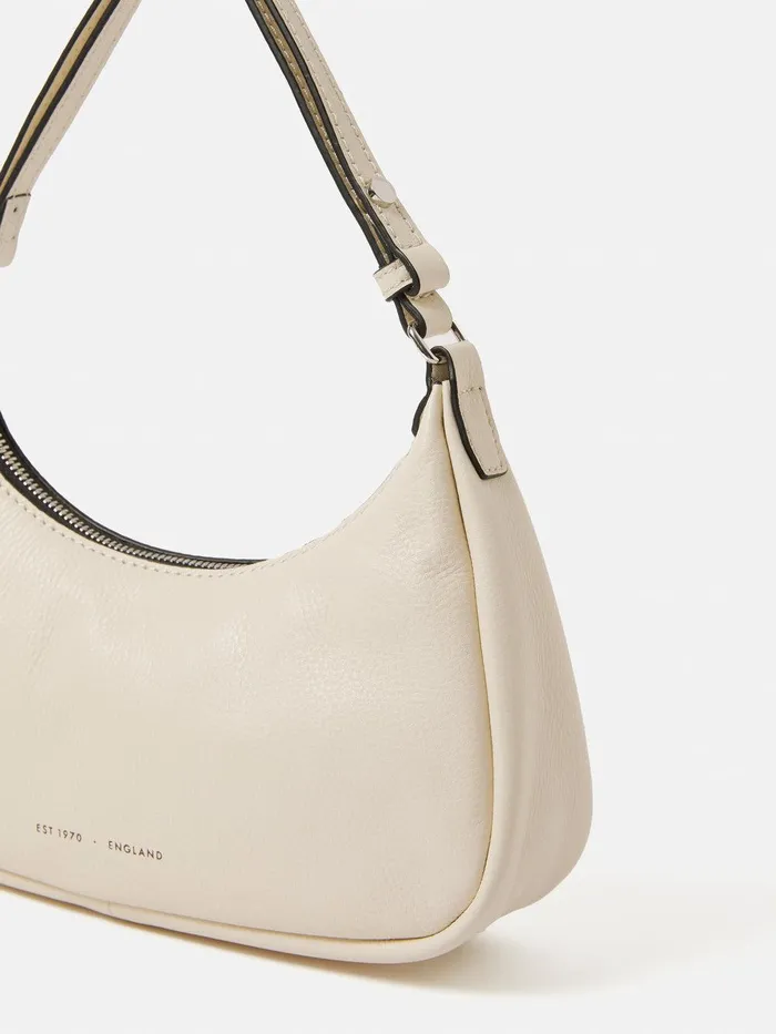 Women Crescent Bag Small Off White Jigsaw Leather