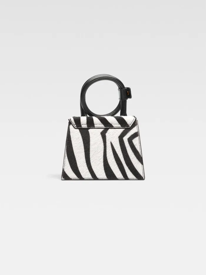 Women Crossbody and Handbags JACQUEMUS The Knot Chiquito Black and White Zebra Women Crossbody and Handbags JACQUEMUS The Knot Chiquito Black and White Zebra