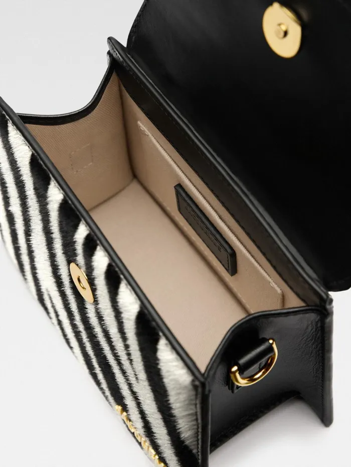 Women Crossbody and Handbags JACQUEMUS The Knot Chiquito Black and White Zebra Women Crossbody and Handbags JACQUEMUS The Knot Chiquito Black and White Zebra