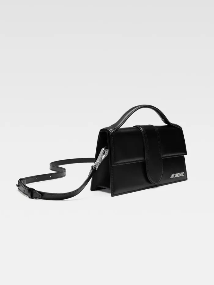 Women Crossbody and Handbags JACQUEMUS The Large Bambino Blacksilver Women Crossbody and Handbags JACQUEMUS The Large Bambino Blacksilver