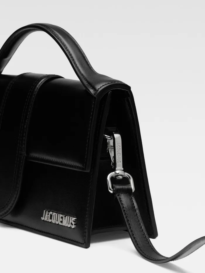 Women Crossbody and Handbags JACQUEMUS The Large Bambino Blacksilver Women Crossbody and Handbags JACQUEMUS The Large Bambino Blacksilver