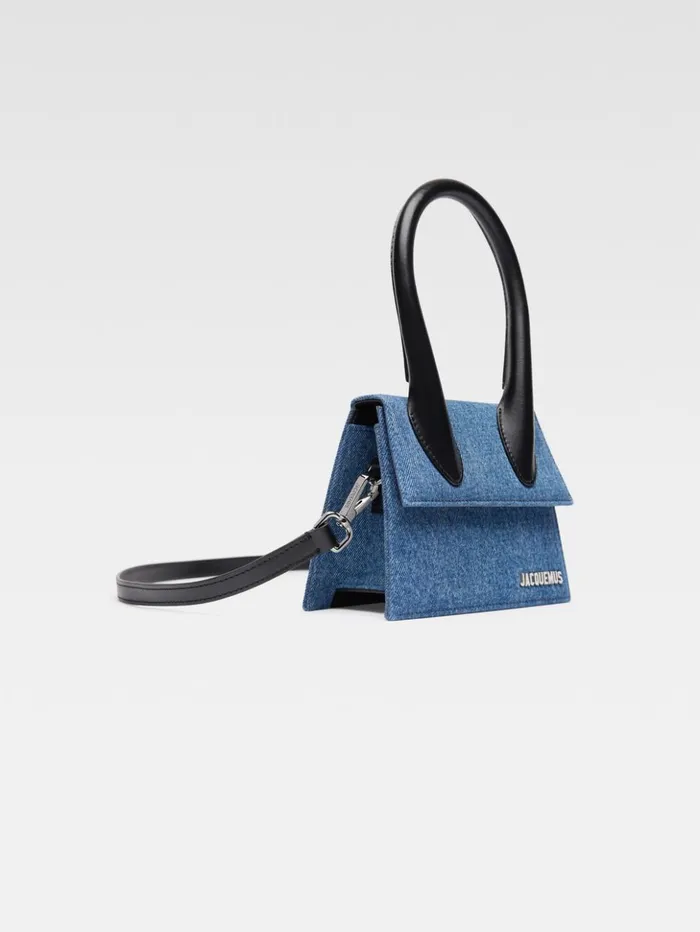 Women Crossbody and Handbags JACQUEMUS The Medium Chiquito Blue Women Crossbody and Handbags JACQUEMUS The Medium Chiquito Blue