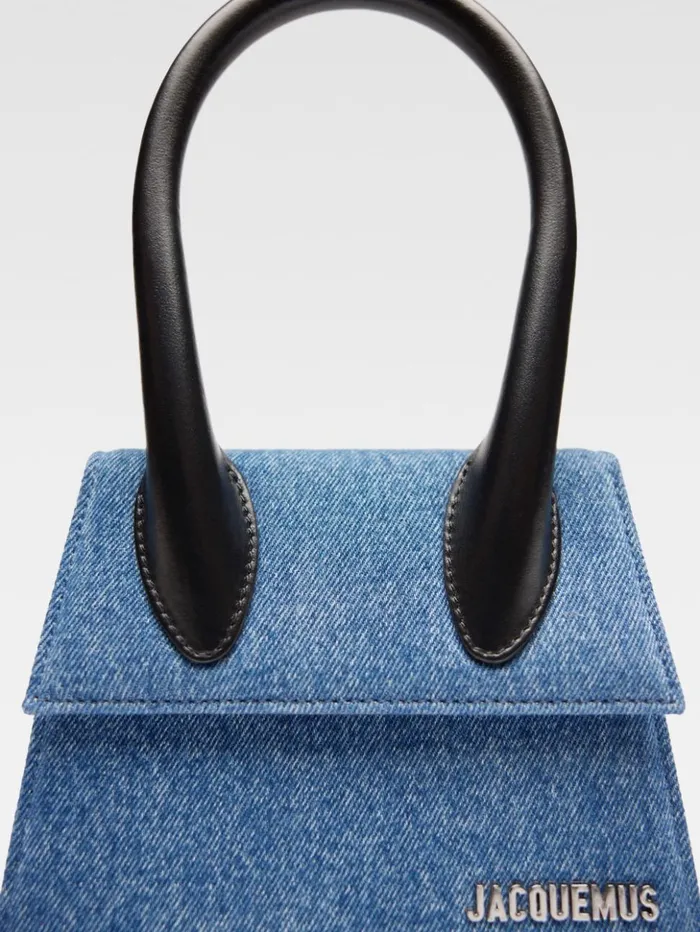 Women Crossbody and Handbags JACQUEMUS The Medium Chiquito Blue Women Crossbody and Handbags JACQUEMUS The Medium Chiquito Blue