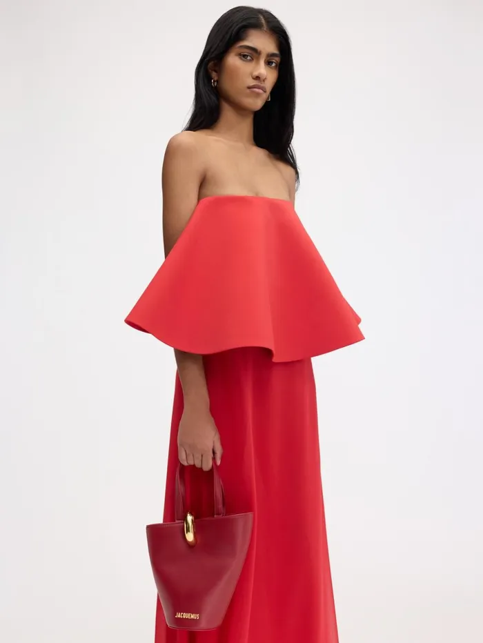 Women Crossbody and Handbags JACQUEMUS The Small Bambola Dark Red Women Crossbody and Handbags JACQUEMUS The Small Bambola Dark Red