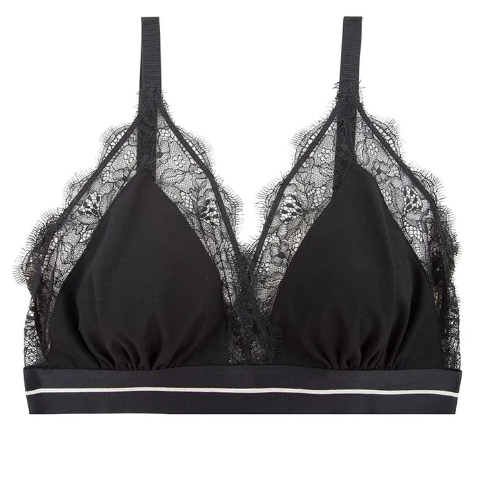Women Cup E To F Love Stories Love Lace Bralette Black