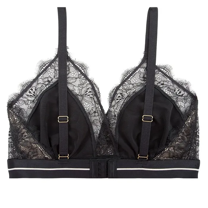 Women Cup E To F Love Stories Love Lace Bralette Black