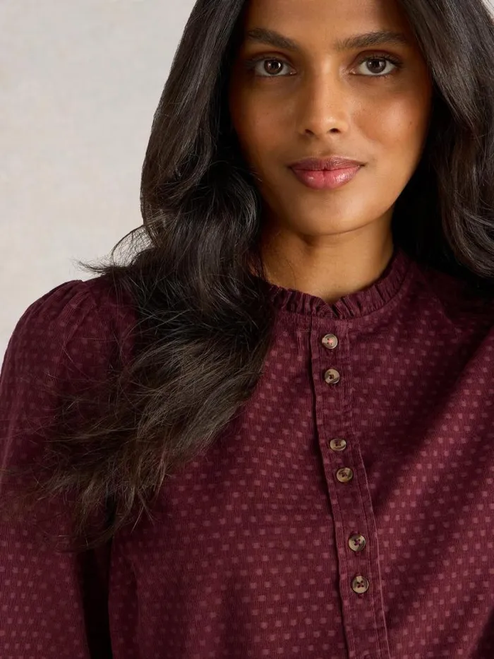 Women Daria Cord Spot Shirt Mid Plum White Stuff Shirts and Blouses Women Daria Cord Spot Shirt Mid Plum White Stuff Shirts and Blouses