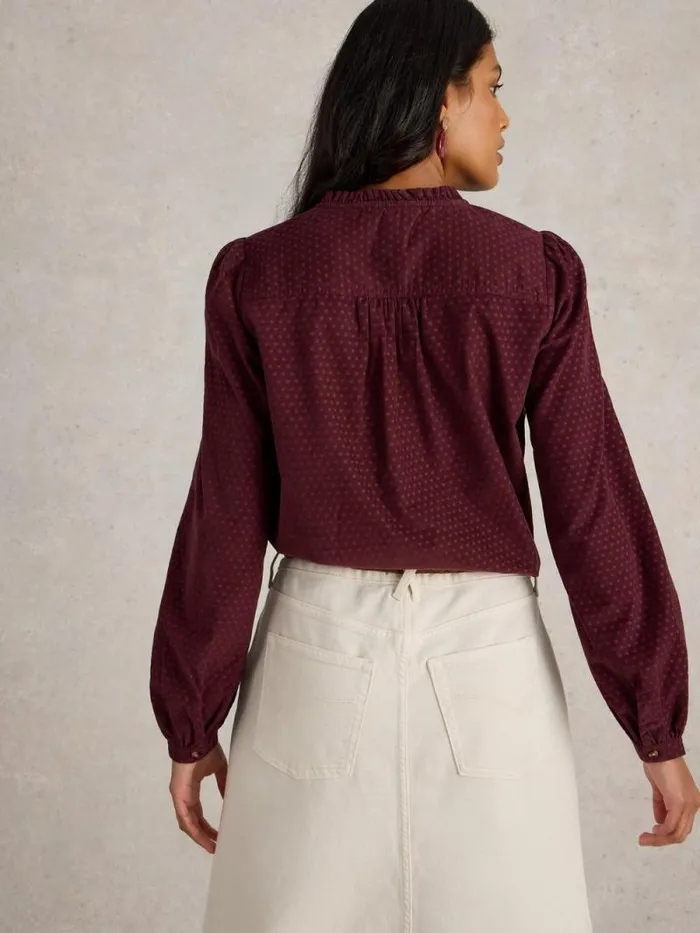 Women Daria Cord Spot Shirt Mid Plum White Stuff Shirts and Blouses Women Daria Cord Spot Shirt Mid Plum White Stuff Shirts and Blouses