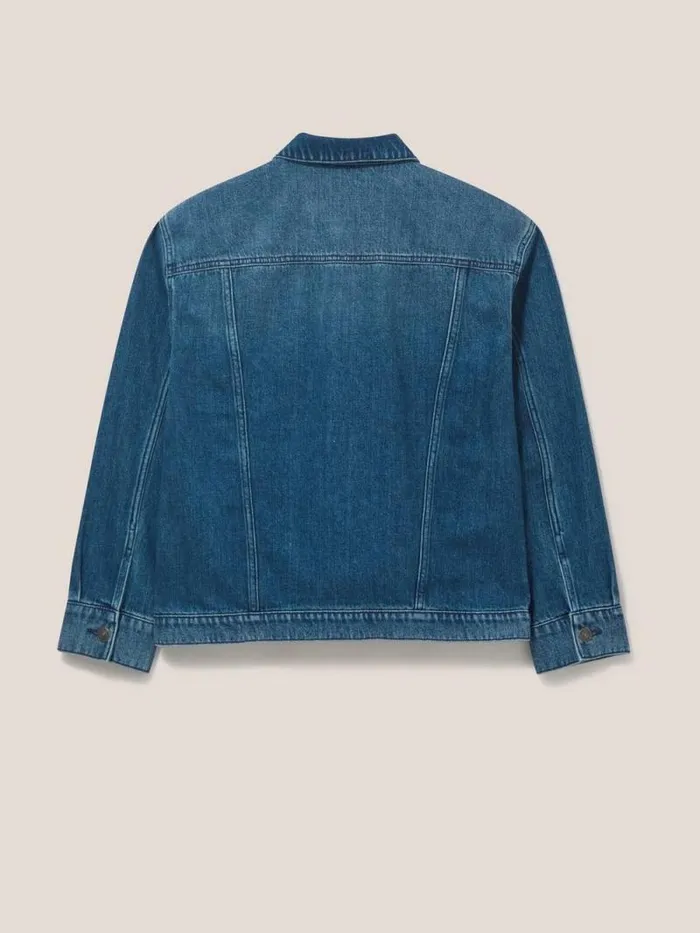 Women Dayton Denim Cotton Jacket Mid Denim White Stuff Coats and Jackets