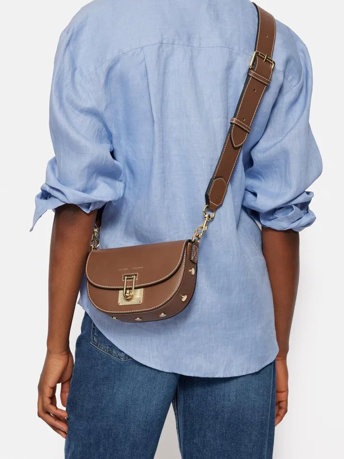 Women Denbigh Studded Leather Bag Tan Jigsaw Wallets and Card Holders