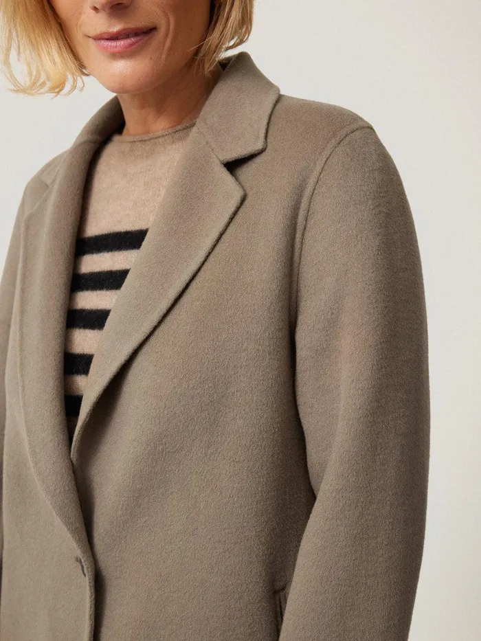 Women Double Faced Tailored Coat Mole Jigsaw Coats and Jackets