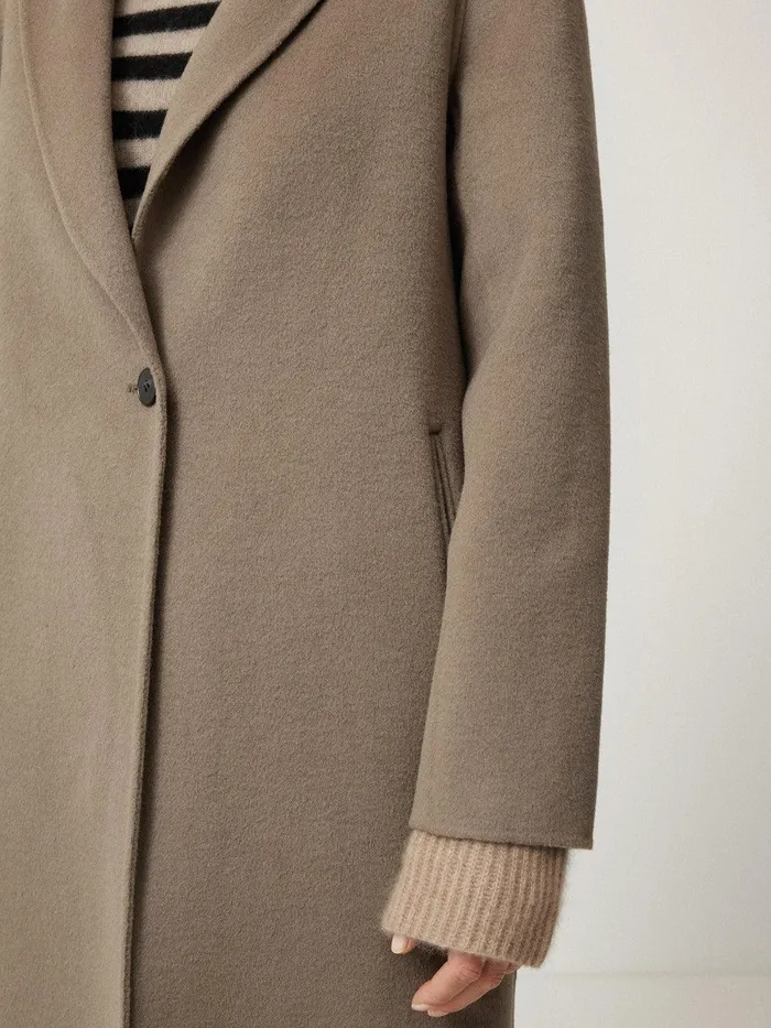 Women Double Faced Tailored Coat Mole Jigsaw Coats and Jackets
