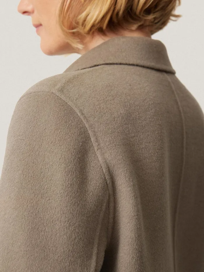 Women Double Faced Tailored Coat Mole Jigsaw Coats and Jackets
