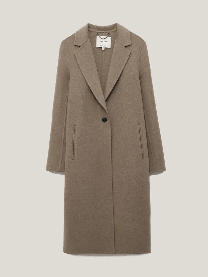 Women Double Faced Tailored Coat Mole Jigsaw Coats and Jackets
