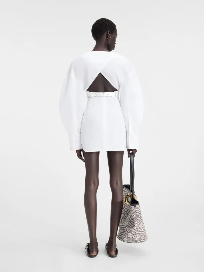 Women Dresses and Skirts JACQUEMUS The Casaco Shirt Dress White Women Dresses and Skirts JACQUEMUS The Casaco Shirt Dress White