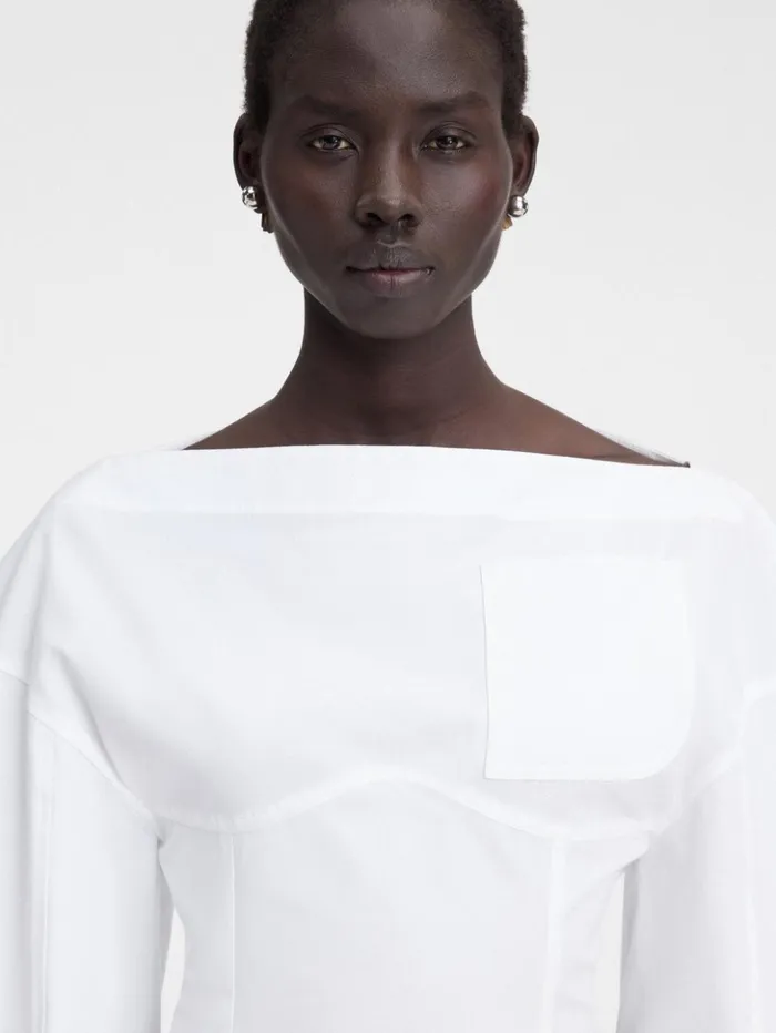 Women Dresses and Skirts JACQUEMUS The Casaco Shirt Dress White Women Dresses and Skirts JACQUEMUS The Casaco Shirt Dress White