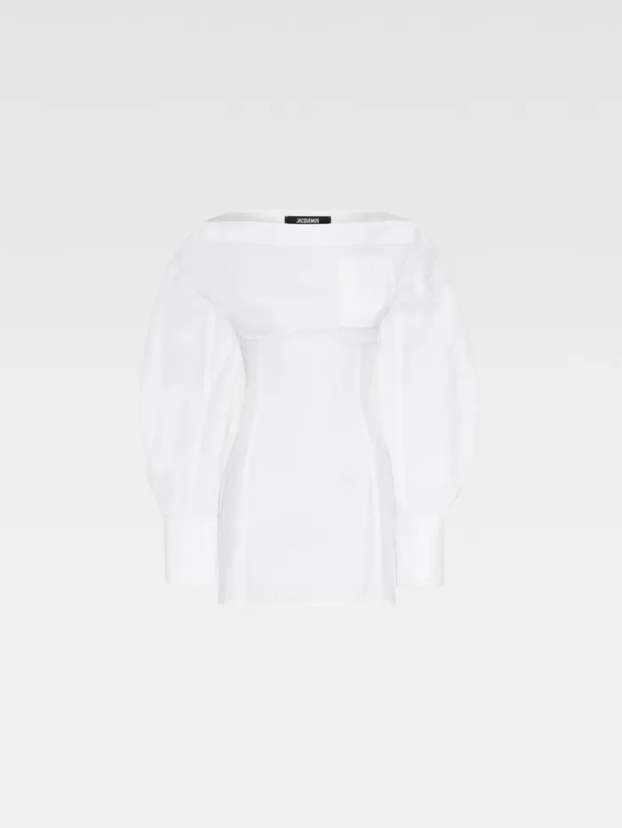 Women Dresses and Skirts JACQUEMUS The Casaco Shirt Dress White Women Dresses and Skirts JACQUEMUS The Casaco Shirt Dress White
