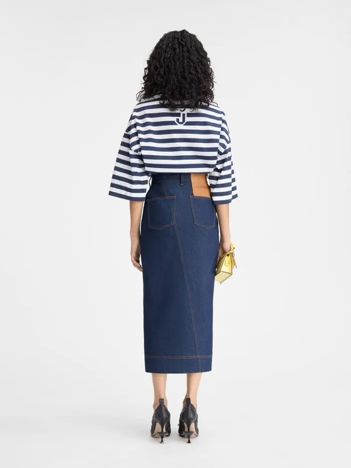 Women Dresses and Skirts JACQUEMUS The DeNmes Denim Skirt Navy Tabac Women Dresses and Skirts JACQUEMUS The DeNmes Denim Skirt Navy Tabac