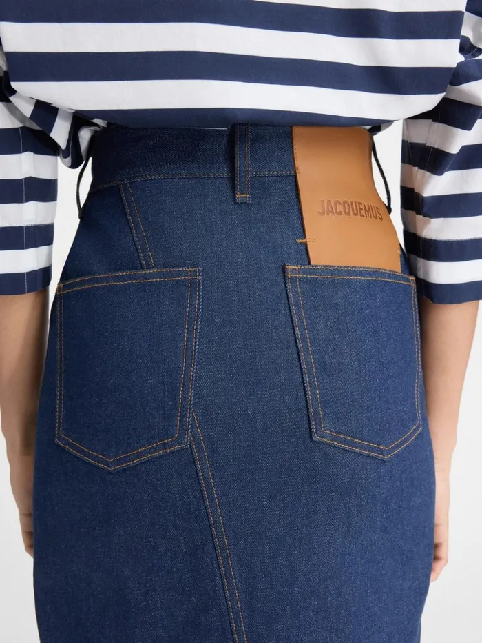Women Dresses and Skirts JACQUEMUS The DeNmes Denim Skirt Navy Tabac Women Dresses and Skirts JACQUEMUS The DeNmes Denim Skirt Navy Tabac