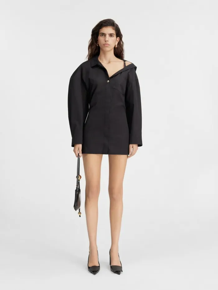 Women Dresses and Skirts JACQUEMUS The Mini Shirt Dress Black