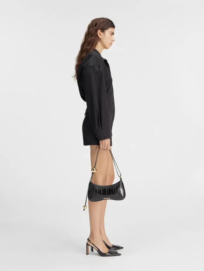 Women Dresses and Skirts JACQUEMUS The Mini Shirt Dress Black Women Dresses and Skirts JACQUEMUS The Mini Shirt Dress Black