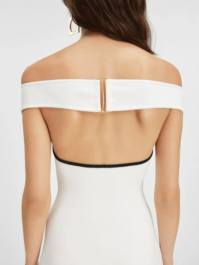 Women Dresses and Skirts JACQUEMUS The Noiva Mini Knit Dress Offwhite Women Dresses and Skirts JACQUEMUS The Noiva Mini Knit Dress Offwhite