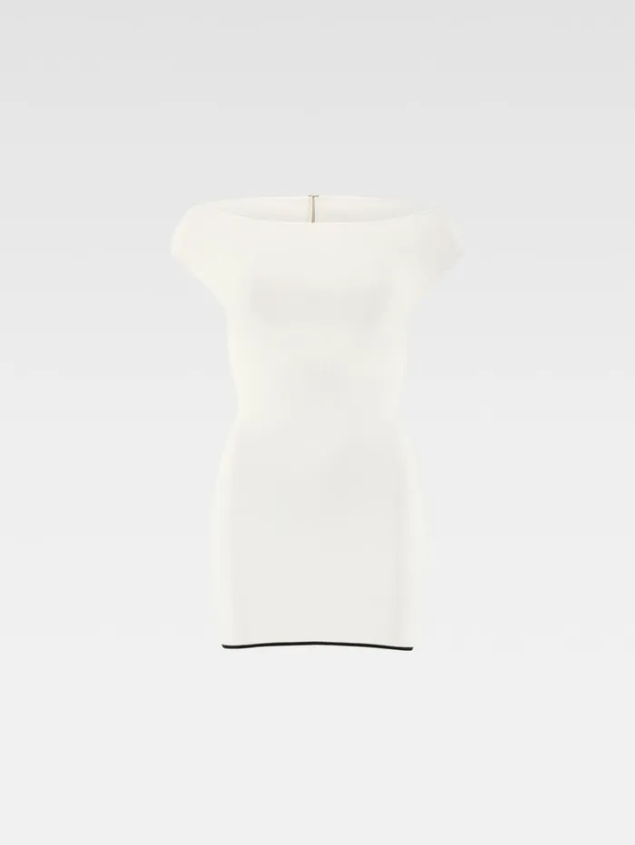 Women Dresses and Skirts JACQUEMUS The Noiva Mini Knit Dress Offwhite Women Dresses and Skirts JACQUEMUS The Noiva Mini Knit Dress Offwhite