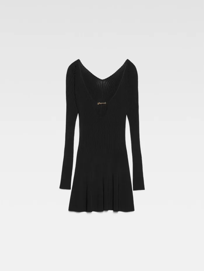 Women Dresses and Skirts JACQUEMUS The Pral Mini Dress Black Women Dresses and Skirts JACQUEMUS The Pral Mini Dress Black
