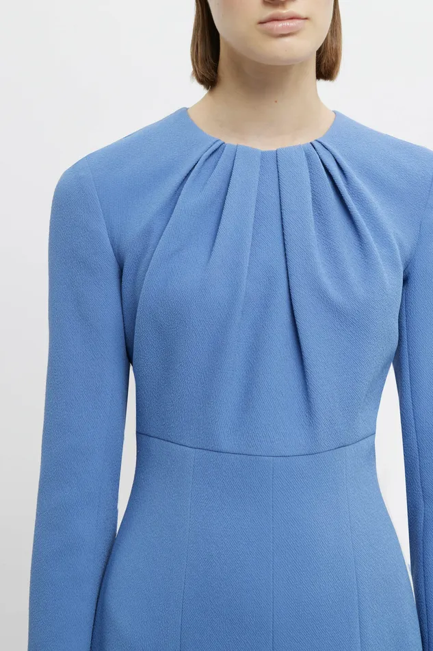 Women Dresses Emilia Wickstead Belgium Dress In Indigo Double Crepe Women Dresses Emilia Wickstead Belgium Dress In Indigo Double Crepe