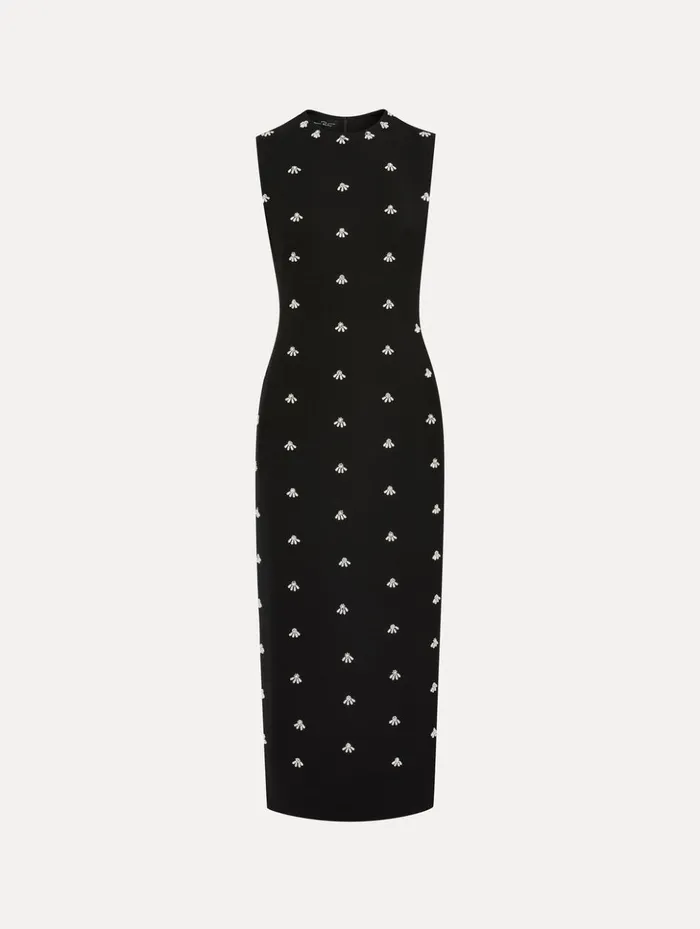 Women Dresses Oscar De La Renta Pearl Cabochon Cocktail Dress Black
