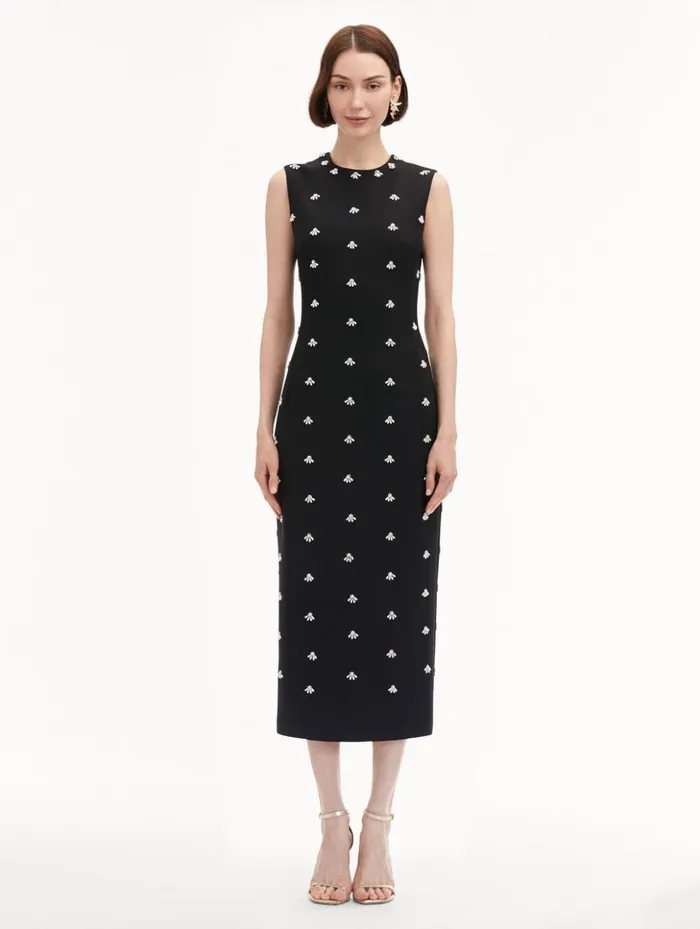 Women Dresses Oscar De La Renta Pearl Cabochon Cocktail Dress Black Women Dresses Oscar De La Renta Pearl Cabochon Cocktail Dress Black