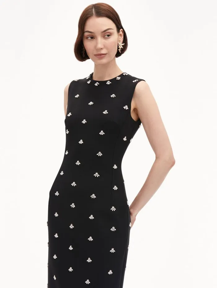 Women Dresses Oscar De La Renta Pearl Cabochon Cocktail Dress Black Women Dresses Oscar De La Renta Pearl Cabochon Cocktail Dress Black