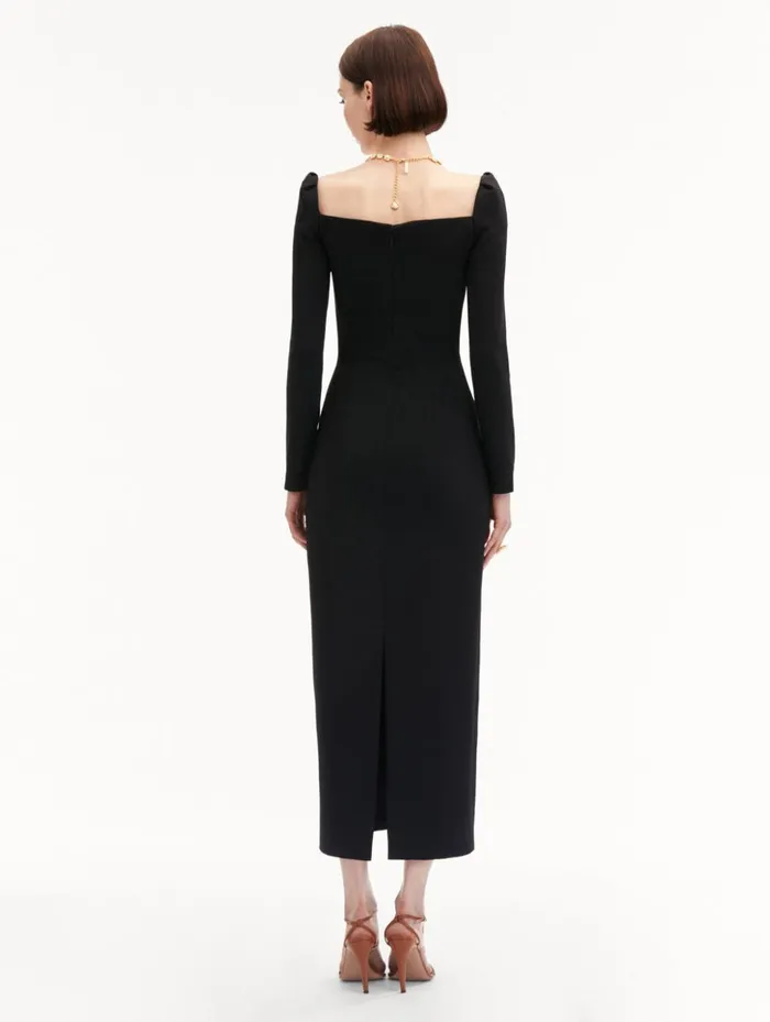 Women Dresses Oscar De La Renta Plunging Sweetheart Cocktail Dress Black Women Dresses Oscar De La Renta Plunging Sweetheart Cocktail Dress Black