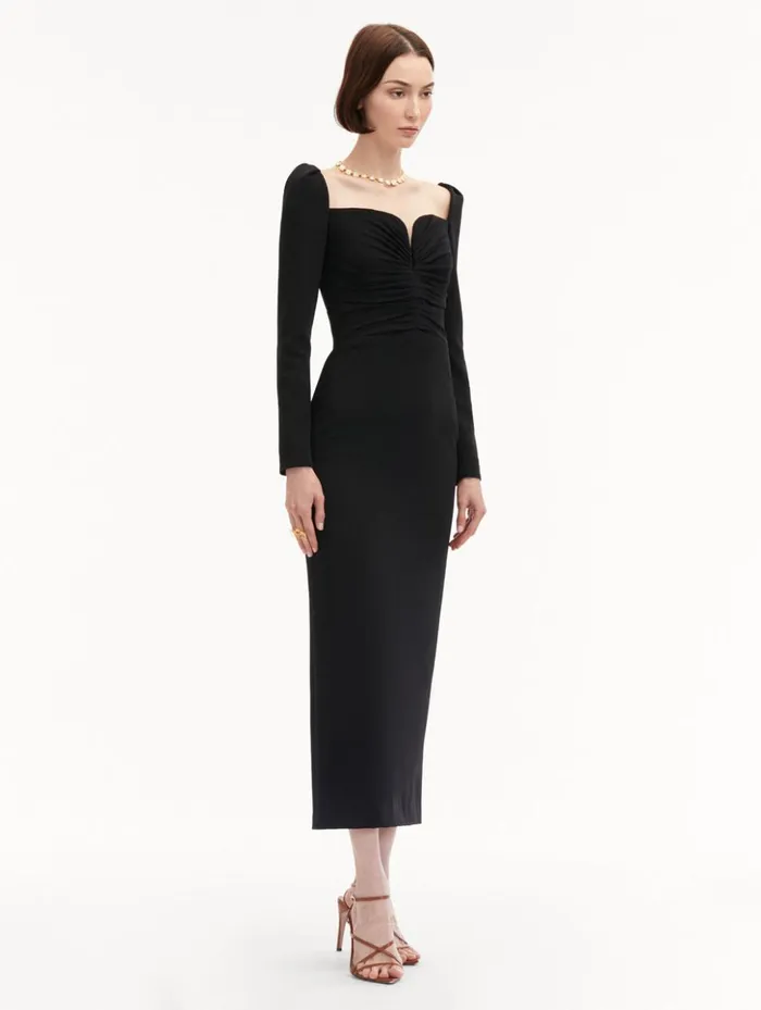 Women Dresses Oscar De La Renta Plunging Sweetheart Cocktail Dress Black Women Dresses Oscar De La Renta Plunging Sweetheart Cocktail Dress Black