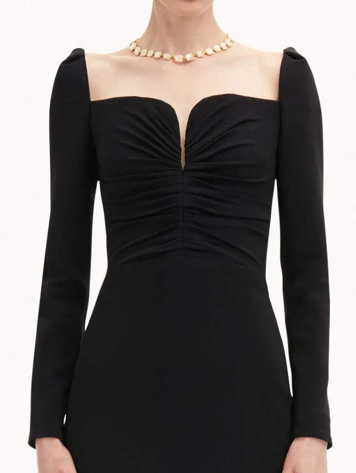 Women Dresses Oscar De La Renta Plunging Sweetheart Cocktail Dress Black Women Dresses Oscar De La Renta Plunging Sweetheart Cocktail Dress Black