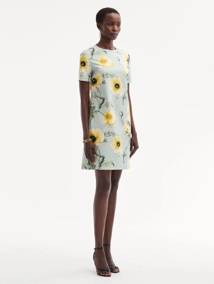 Women Dresses Oscar De La Renta Poppy Cotton Poplin Shift Dress Sage Yellow Women Dresses Oscar De La Renta Poppy Cotton Poplin Shift Dress Sage Yellow
