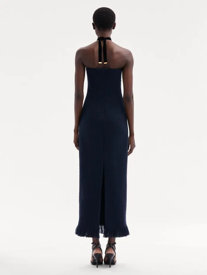 Women Dresses Oscar De La Renta Tweed Tea Length Cocktail Dress Navy Women Dresses Oscar De La Renta Tweed Tea Length Cocktail Dress Navy