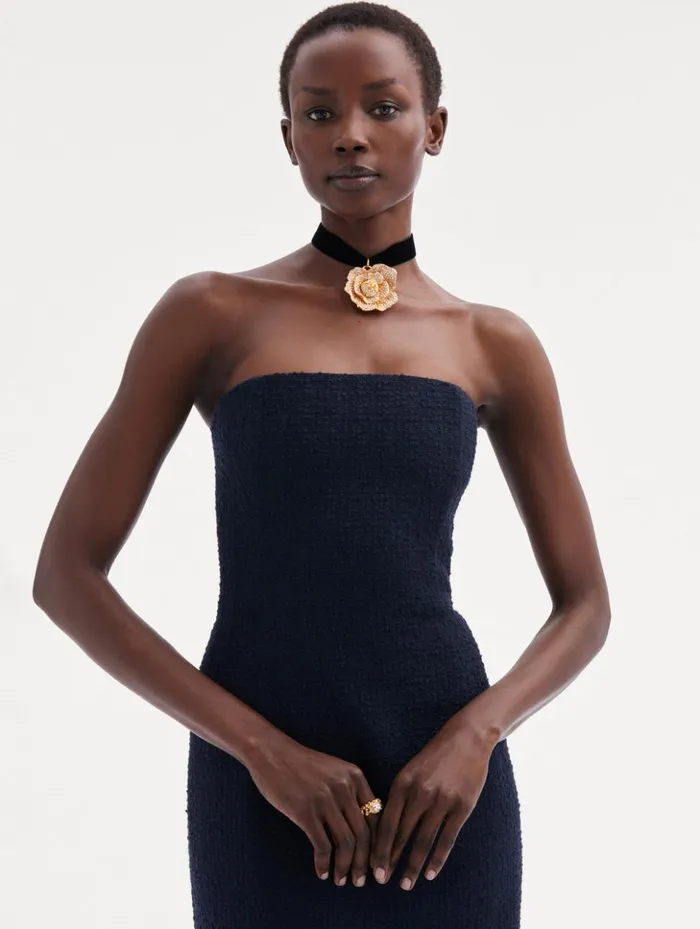 Women Dresses Oscar De La Renta Tweed Tea Length Cocktail Dress Navy Women Dresses Oscar De La Renta Tweed Tea Length Cocktail Dress Navy