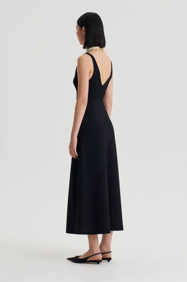 Women Dresses Scanlan Theodore CREPE KNIT V NECK DRESS BLACK Women Dresses Scanlan Theodore CREPE KNIT V NECK DRESS BLACK