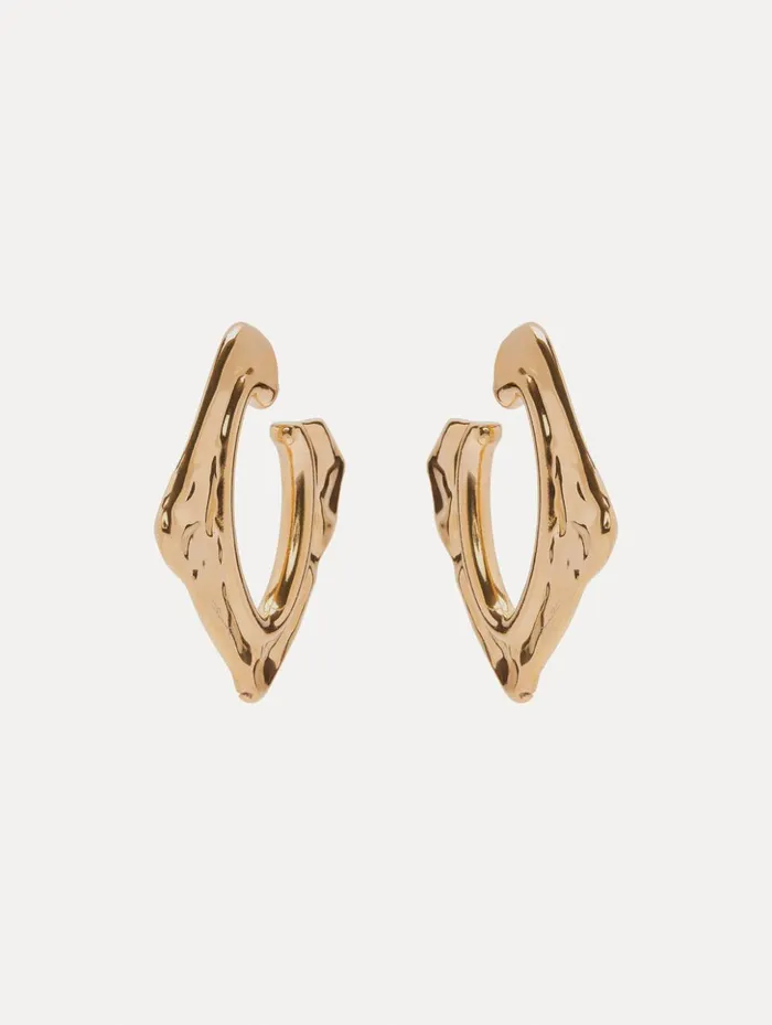 Women Earrings Oscar De La Renta Large Abstract O Hoop Earrings Gold Women Earrings Oscar De La Renta Large Abstract O Hoop Earrings Gold