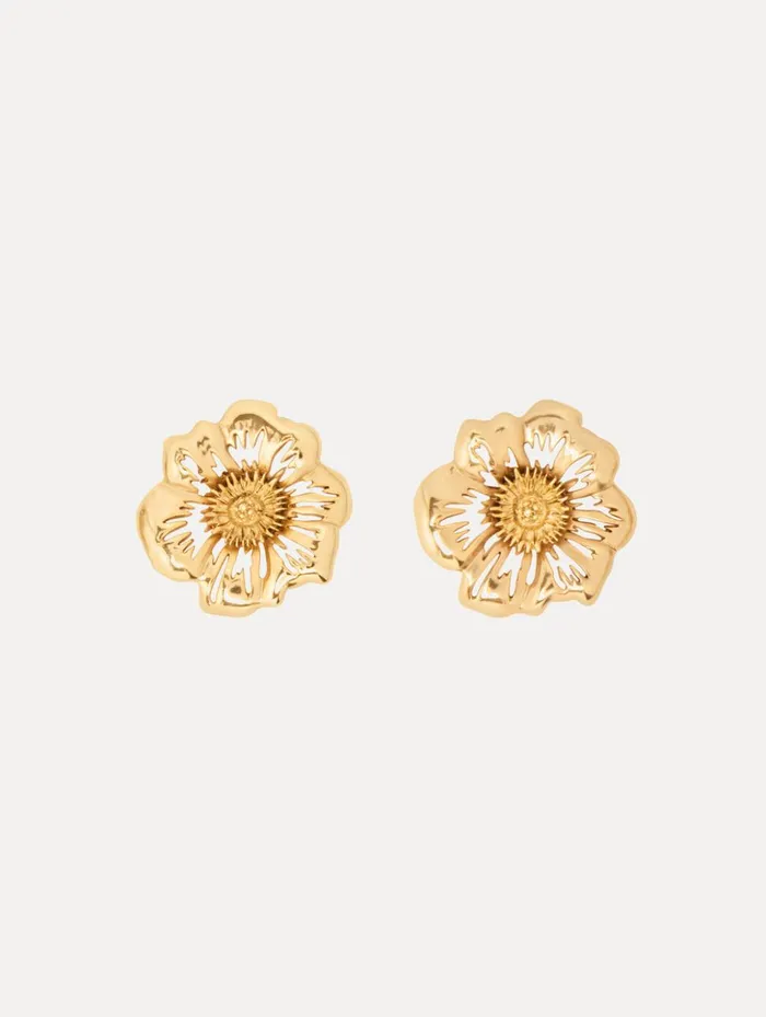 Women Earrings Oscar De La Renta Large Poppy Earrings Gold
