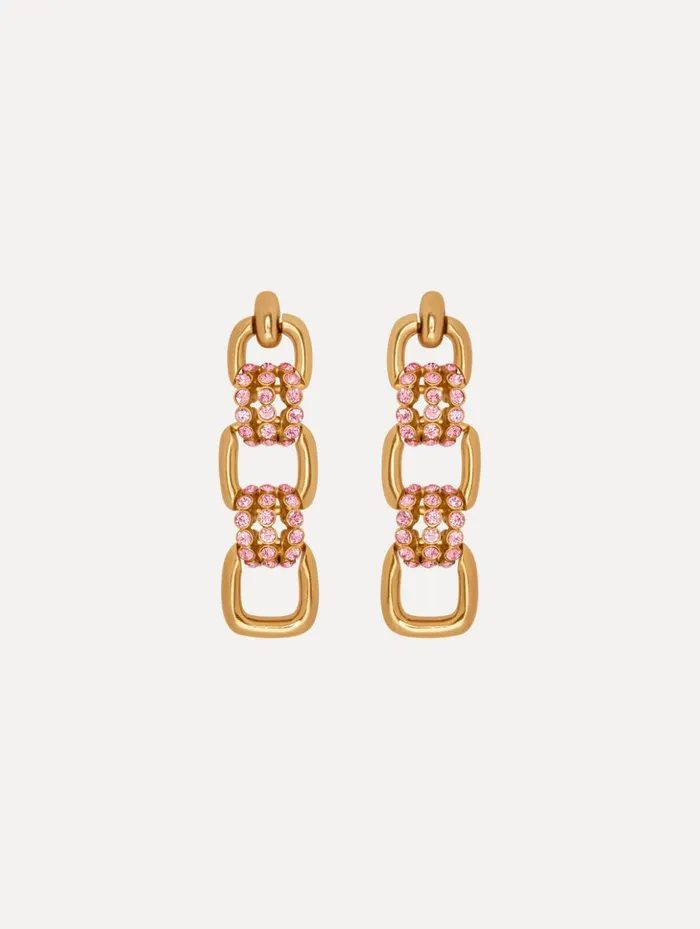 Women Earrings Oscar De La Renta Pav Link Drop Earrings Rose