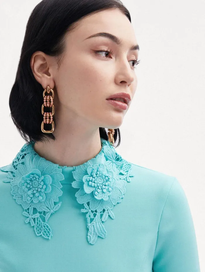 Women Earrings Oscar De La Renta Pav Link Drop Earrings Rose Women Earrings Oscar De La Renta Pav Link Drop Earrings Rose