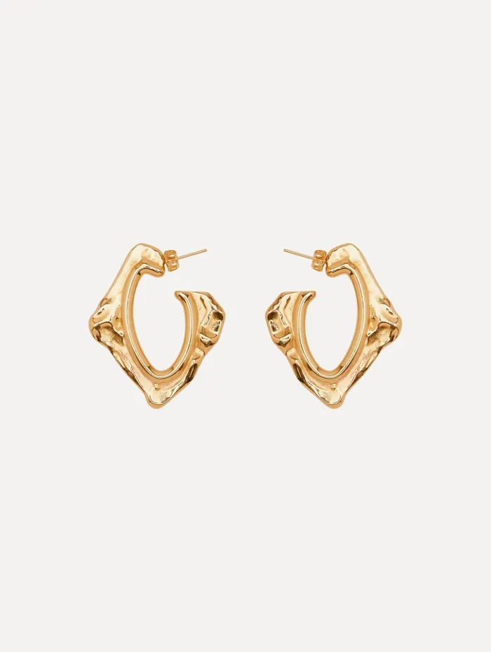 Women Earrings Oscar De La Renta Small Abstract O Hoop Earrings Gold