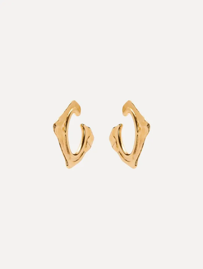 Women Earrings Oscar De La Renta Small Abstract O Hoop Earrings Gold